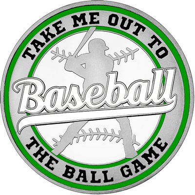 White "Baseball" with Green Outer Circular Borders